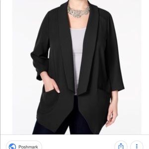 Black Melissa McCarthy Asymmetrical open jacket